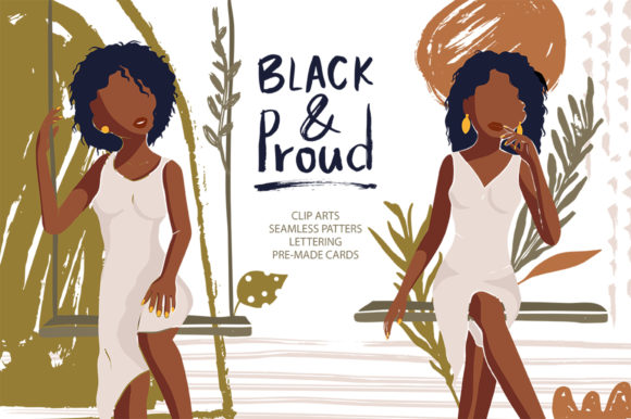 Black and Proud: Abstract Woman Design Set