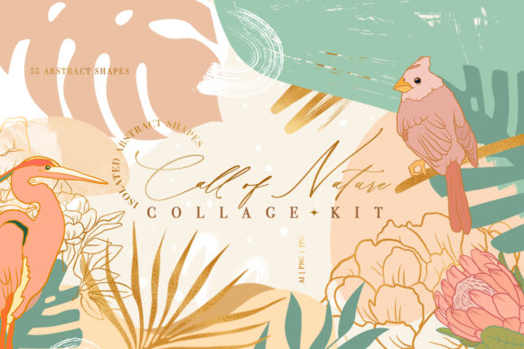 Call of Nature Collage Kit: Evaluating Fit for Organic Branding and Print Design
