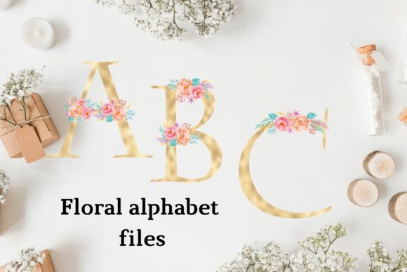 Colorful Romantic Pink Florals Alphabet Guide