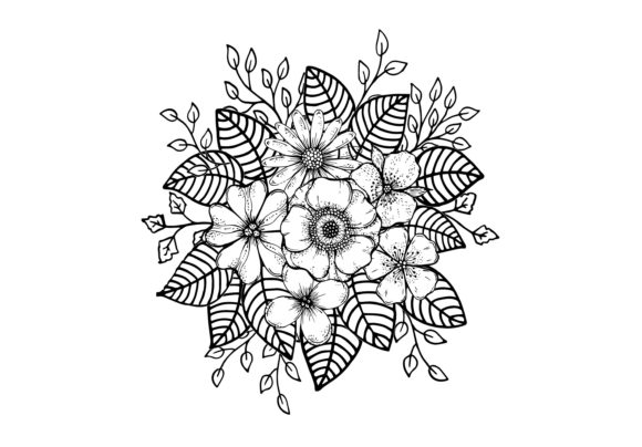 Doodle Flowers and Hand Drawing: Versatile Black and White Assets for Creative Projects