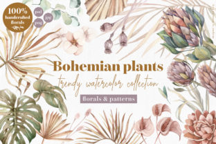 Elevating Digital Design with Bohemian Plants: Trendy Watercolors for Modern Branding