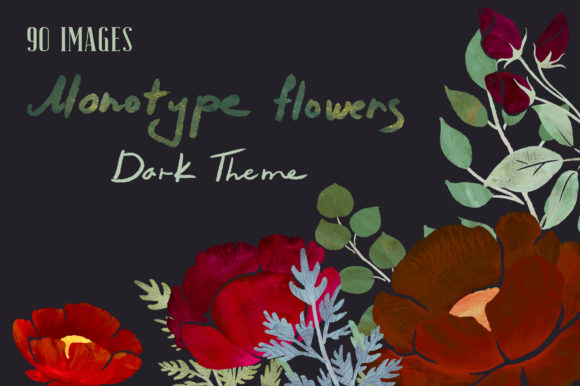 Embracing the Moody Elegance of Dark Theme Monotype Flowers in Digital Design