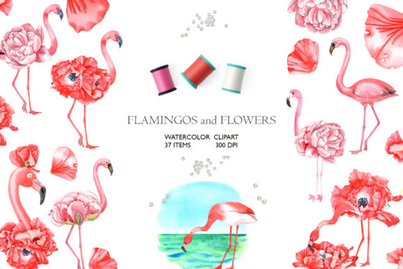 Evaluating Flamingos and Flowers Watercolor Clipart for Professional Design Projects