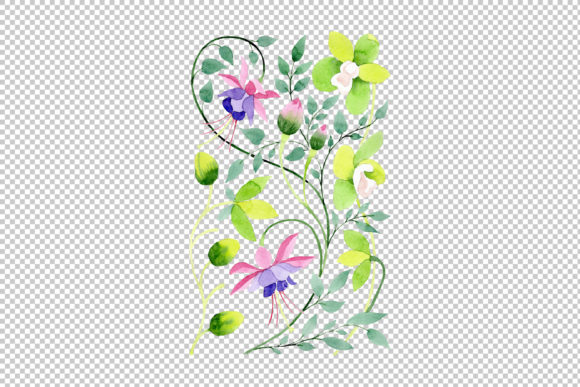 Ornamental Orchid Watercolor Assets