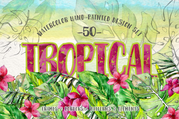 Tropical Leaves Collection PNG Watercolor Set Guide