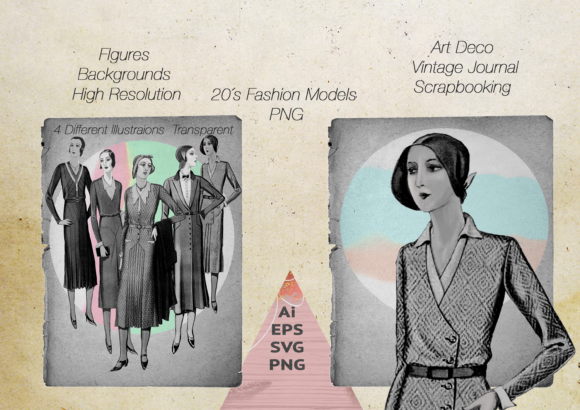 Vintage Models Florals Illustrations: Elevating Design with Century-Old Fashion Aesthetics