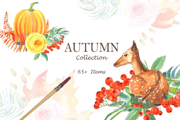 Watercolor Autumn Collection for Design