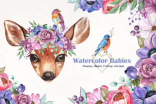 Watercolor Baby Animals and Flowers Clipart Guide
