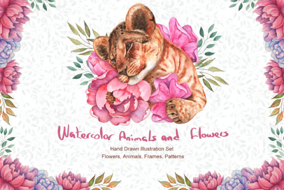 Watercolor Flowers and Animals Set: Elevating Modern Design with High-Resolution Versatility